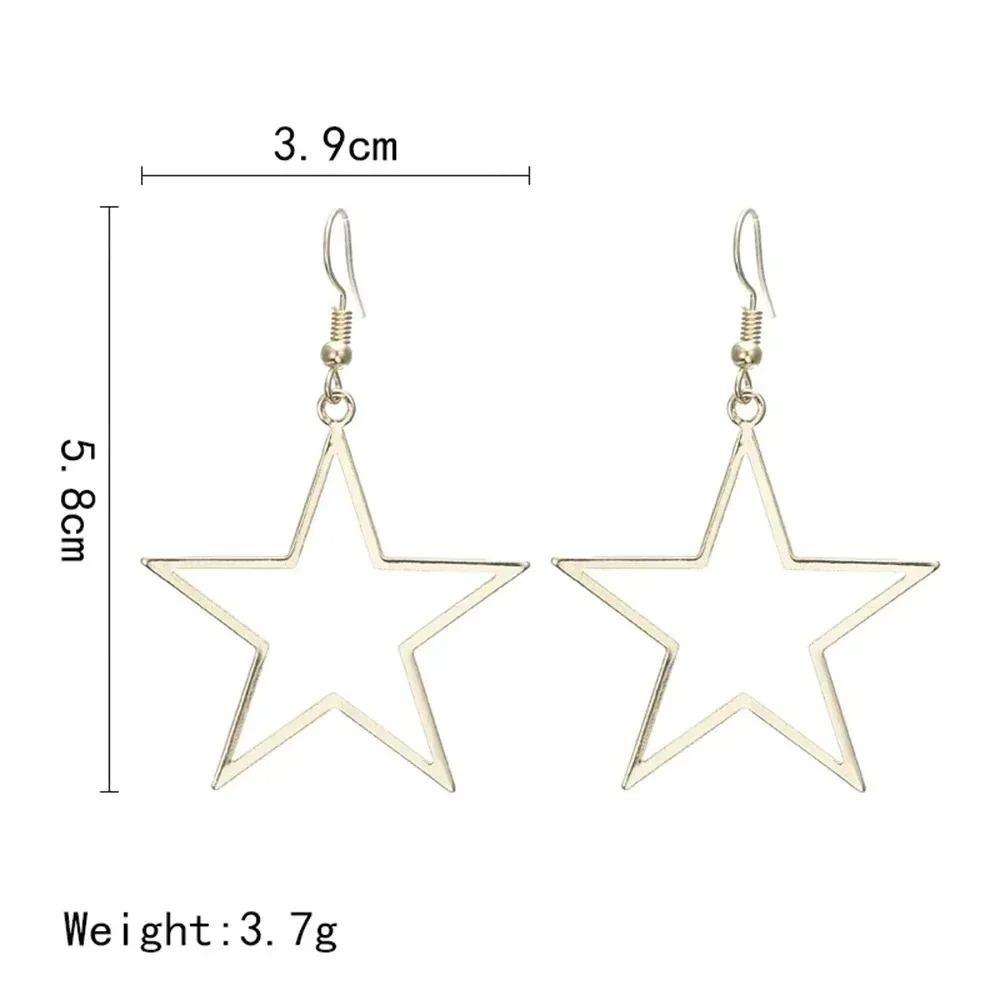 SUMENG New Fashion Handmade Simple Antique Hollow Star Pendant Drop Earrings for Women Vintage Jewelry Gifts Accessories