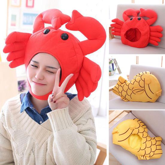Lovely Taiyaki Crab Shape Cotton Earflap Beanie Cap Hat Costume Parties Supplies