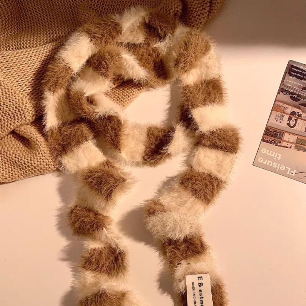 Knitted Women Long Scarves Warm Neck Neck Scarves Y2K Girl Stripe Scarf  Autumn Winter