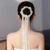 Exquisite Pearl Tassels Hair Accessories Elegant Sweet Flower Hair Clip Light Luxury Romantic Bride Hair Vine Wedding Dress