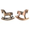Vintage Wooden Rocking Horse Decor Collectible Retro Decoration Rocking Horse Figurine Wooden Horse Statue for Shelf Bedroom