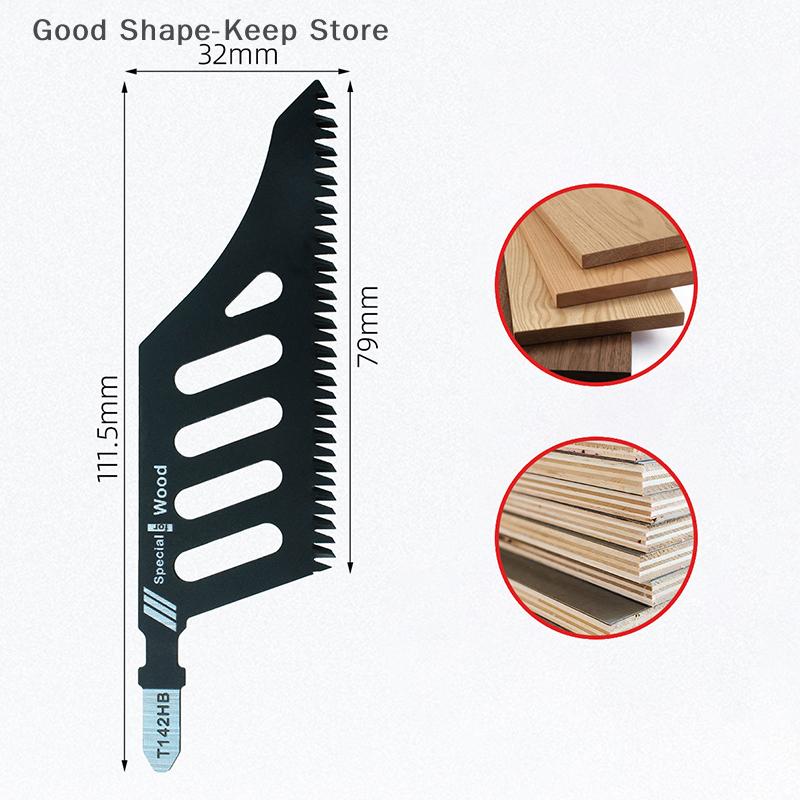 1Pc T142HB Jigsaw Blade Saw Blades T Shank Flush Cut Replaceable Jigsaw Blade Wood Fiberboard Blades High Precision Cut Tool