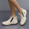 New Women Ankle Boots Fashion Zipper Women's Boots Handmade Leather Women Casual Shoes Outdoor Comfortable Flats Walking Shoes