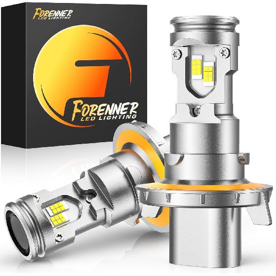 Лампы головного света Forenner H13/9008, 35000 лм, сверхъяркие, 6500K, белый, супер яркие, быстрая установка за 5 минут, адаптер не требуется, противотуманные фары H13, упаковка из 2 шт.