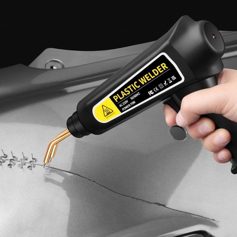 Efficient 70W Plastic Welding Kit Repair Set Quick Heating, 4 Different Staple, LED Lights for Welding Broken Plastics