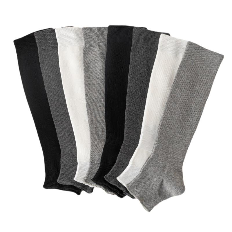 Chaussettes Pile Chaussettes pour Femmes, Pédale Demi-Pied Printemps et Automne, Chaussettes en Coton Couleur Unie pour Automne et Hiver, Chaussettes Mi-Mollet, Bas Longs