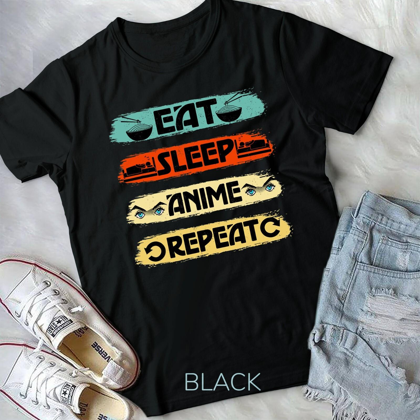 Eat Sleep Anime Repeat Ramen Kawaii Japanese Manga Lovers Unisex T-shirt XL