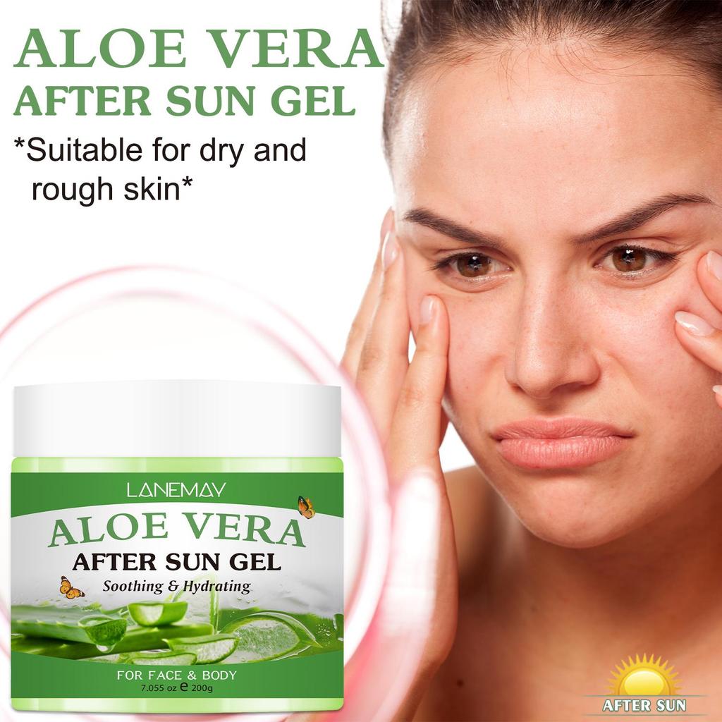 Aloe Vera After Sun Gel-Deep Cleansing and Moisturizing the Skin,Long-Lasting Soothing for Dry and Rough Skin,200g
