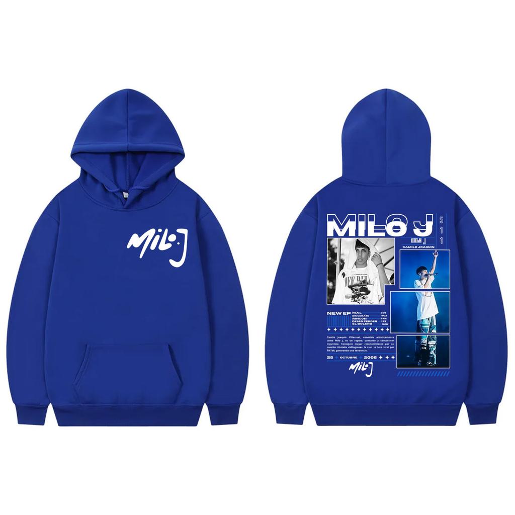 Rapper Milo J 511 Album Tour Graphic Hoodie Men Women Hip Hop Fashion Zip Up Sweatshirt High Quality Fleece Oversized Pullovers