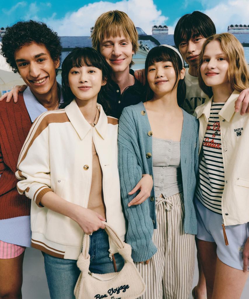 Satur Rawton Collar Track Zip-Up Jacket Resort Cream