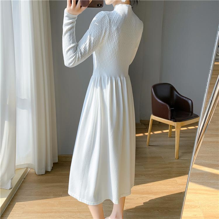 Autumn and winter new inner bottom long dress with coat fashionable and thin knitted dress sweater