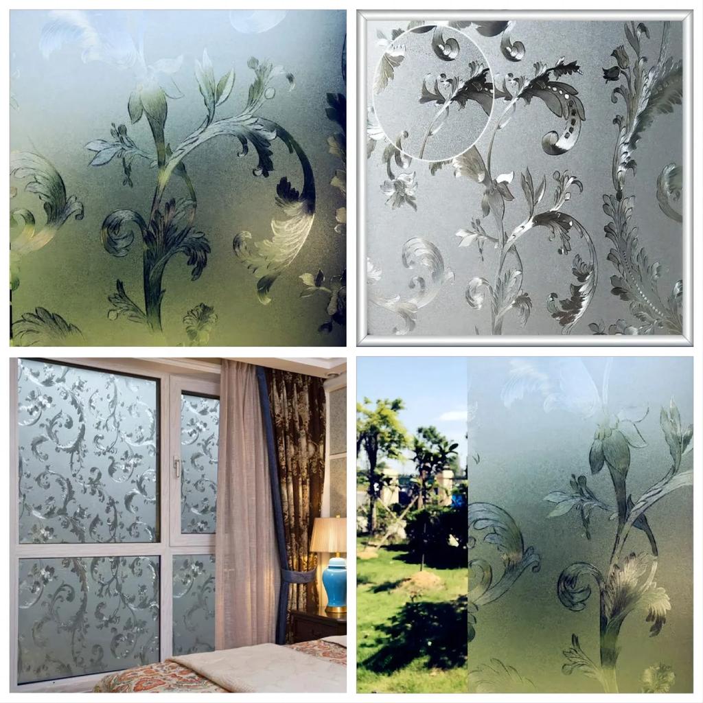 Window Privacy Film Static Cling Non-Adhesive Window Film Frosted Glass Bathroom Door Decoration Privacy Covering