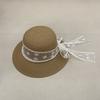 Delle Sweet Pearl Lace Bow Straw Hat Women'S Seaside Beach Hat French Straw Top Hat Sunscreen