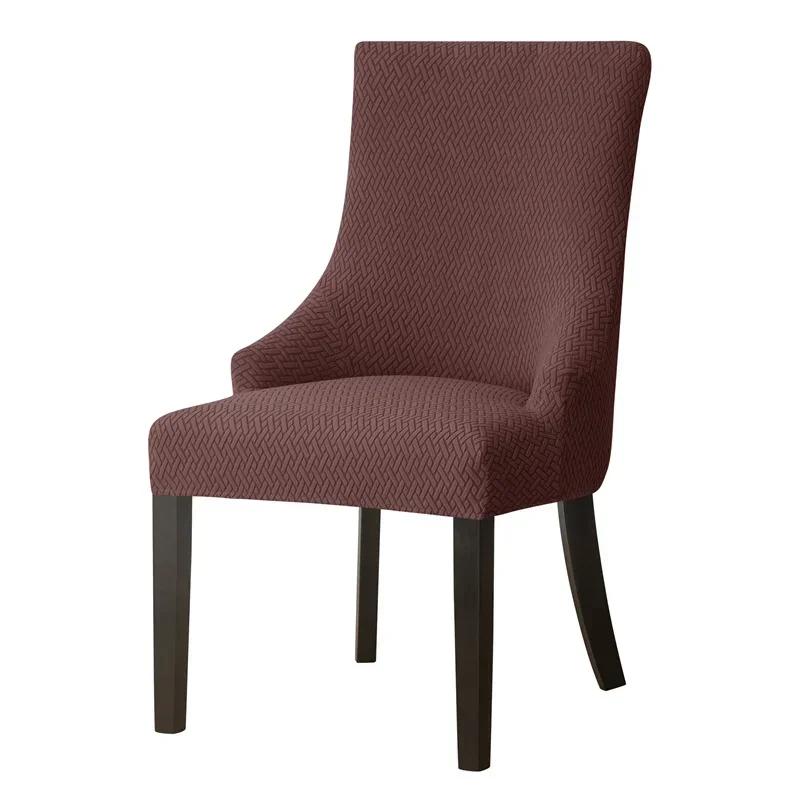 Sloping Back Chair Cover Jacquard Armchair Covers Stretch Wing Back Chairs Slipcover for Wedding Dining Living Room Armchairs