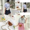 Cute Cartoon Bear Head Mini Crossbody Bag Plush Nylon Shoulder Bag For Students