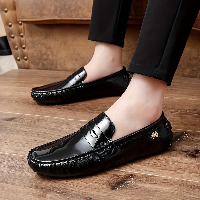 men's Loafers  Chic Women's Patent Leather Loafers - Slip-On Ease, Durable Rubber Sole, Versatile Flats for Everyday Comfort