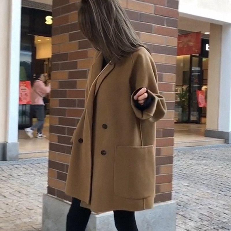 Dicker Wollmantel für Damen in Übergröße für Herbst/Winter – mittellang bis lang, lockere Passform, passt bis zu 200 Pfund