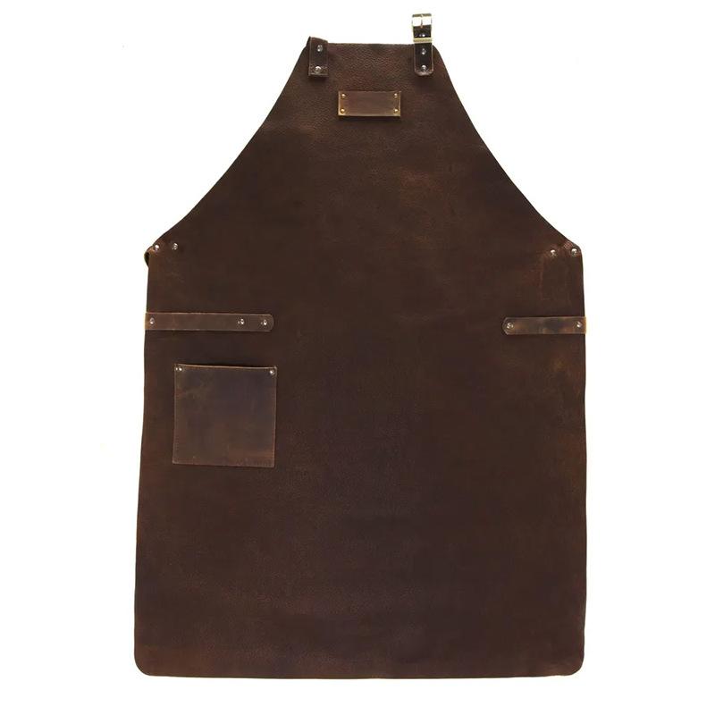 

Pu Leather Apron Waterproof And Oil-Proof Restaurant Kitchen Overalls Gardening Barbecue Stylist Pu Apron коричневый