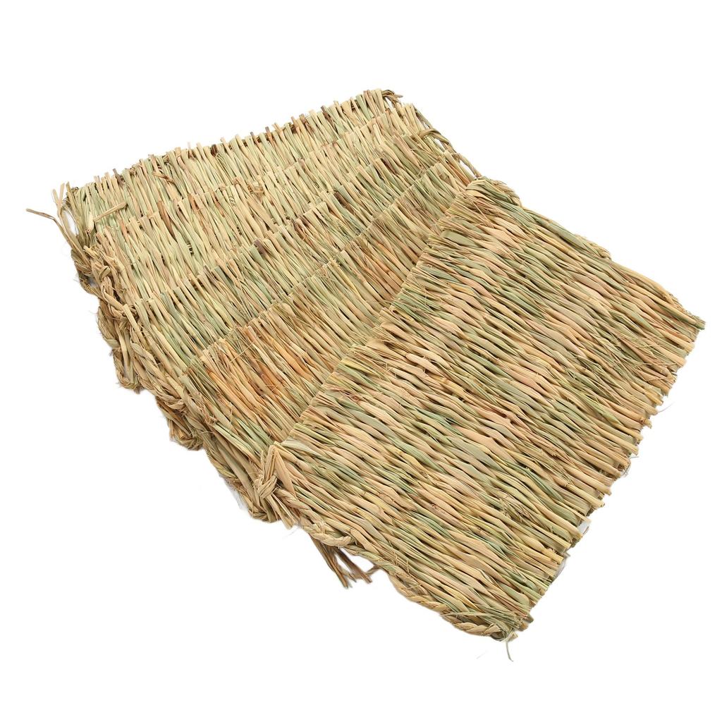 5PCS Rabbit Grass Mat 4 Season Universal Warm Grass Woven Bed Mat Bunny Bedding Nest for Guinea Pig Parrot Hamster Rat