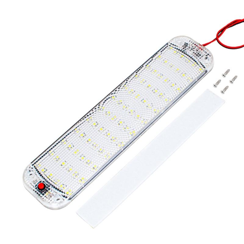 1pcs 12V-80V 72LED Roof Light Interior Light Bar Strip Light With Switch LED Car Interior Lamp Light Camper Bus Motorhome 10W