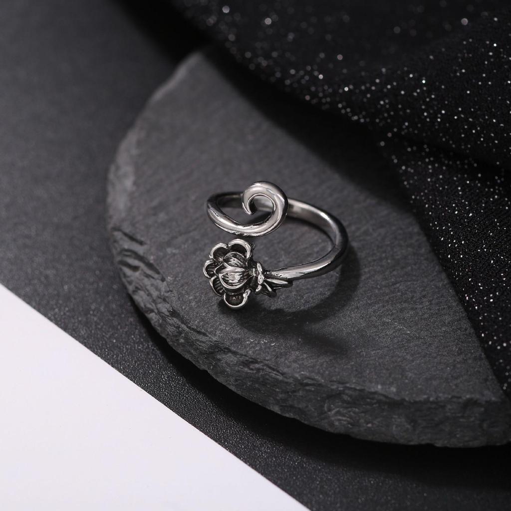 Anello Gatto Geometrico Europeo & Americano, Design Aperto Regolabile, Ornamento Animale Lavorato a Maglia per Dita.