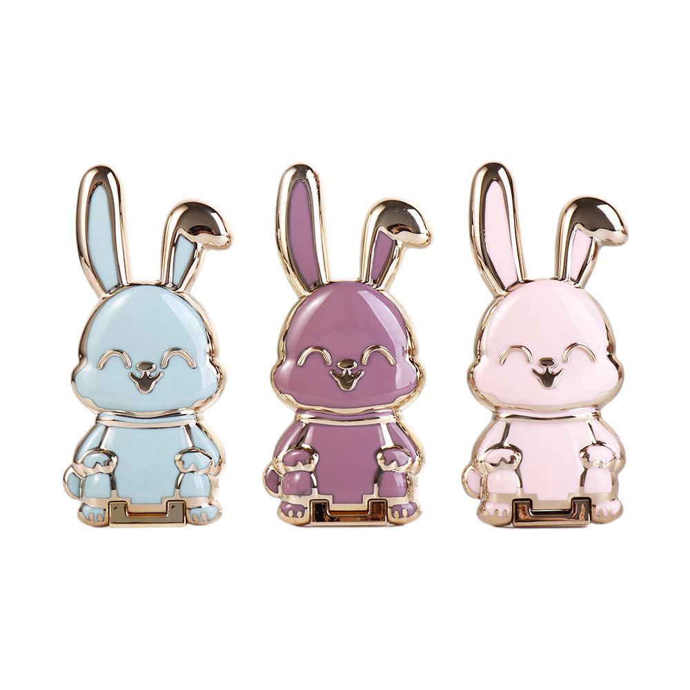 Back Sticker Pad 3D Folding Phone Stand Rabbit Ring Bracket Mobile Phone Holder Pull Rod Support