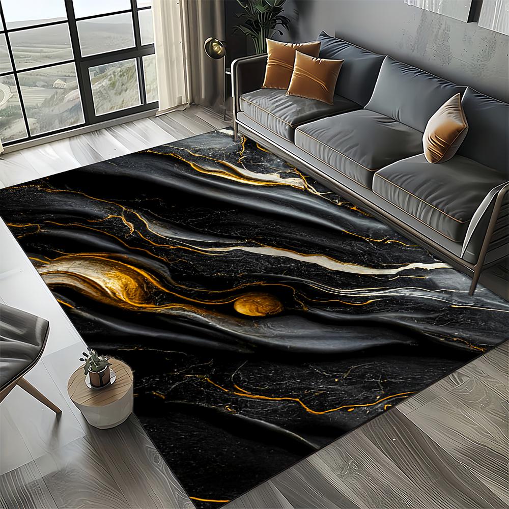 27 Styl Nowa Moda Marmur Czarny Biały Złoty Kamień Dywanik Dywan do Salonu Sypialni Dekoracja Domowa Sofa, Mata Podłogowa Antypoślizgowa