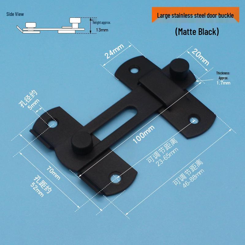 Black Red Antique Bronze Stainless Steel Right Angle Anti-Theft Sliding Door Latch