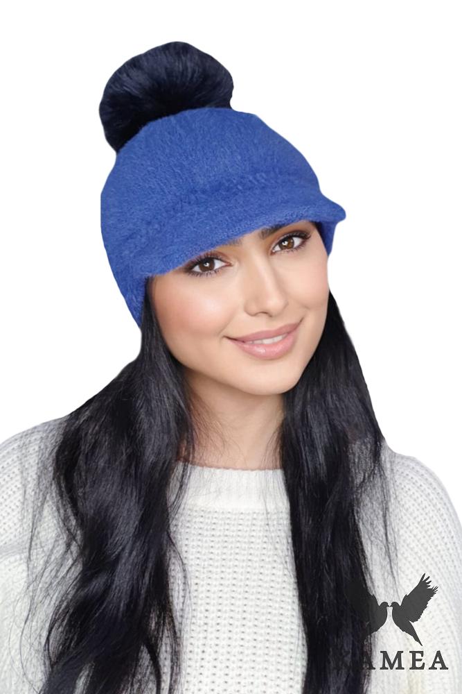Koryna Warm Women' Cap with Baseball Cap, Navy Blue