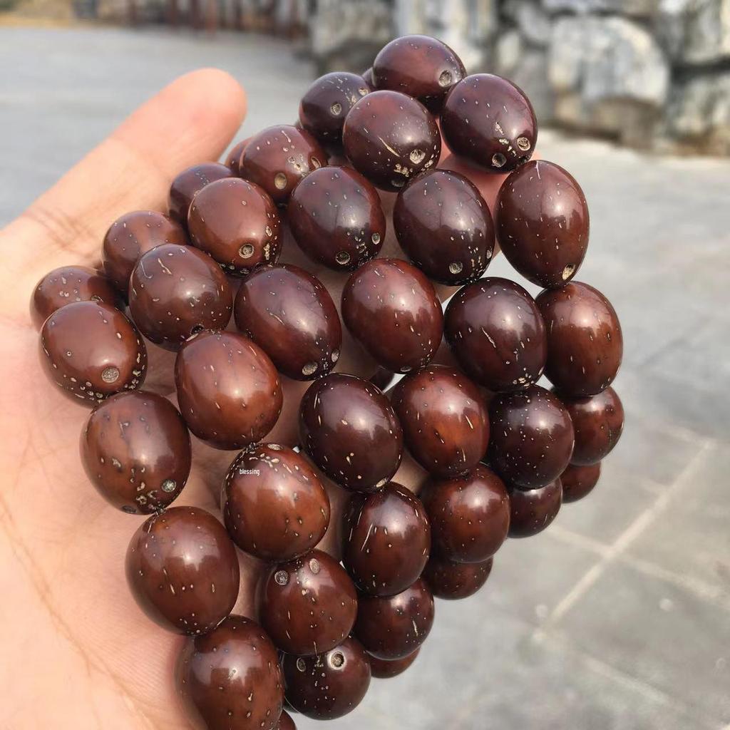Purple Gold Rat High-Polish Bead Bracelet - Buddhist Style Rice Beads for Couples