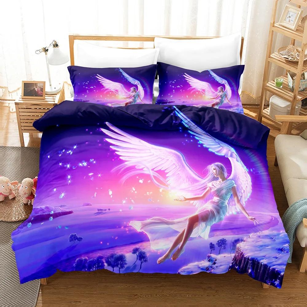 Angel Bedding Set Single Twin Full Queen King Size Fallen Angel Bed Set Aldult Kid Bedroom Duvetcover Sets 3D Print 005