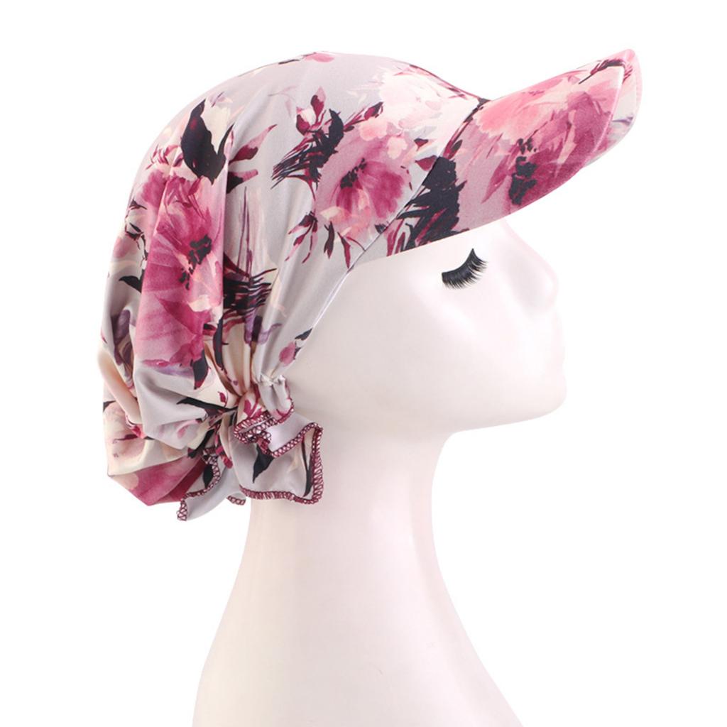 Cotton Outdoor Visor Hat with Attached Scarf Head Cover Adjustable Lightweight Sun Protection Cap for Women and Men