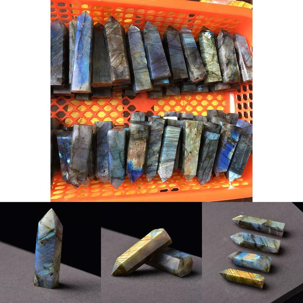 Exquisite Natural Labradorite Quartz Obelisk Crystal Wand For Spiritual Growth Gift
