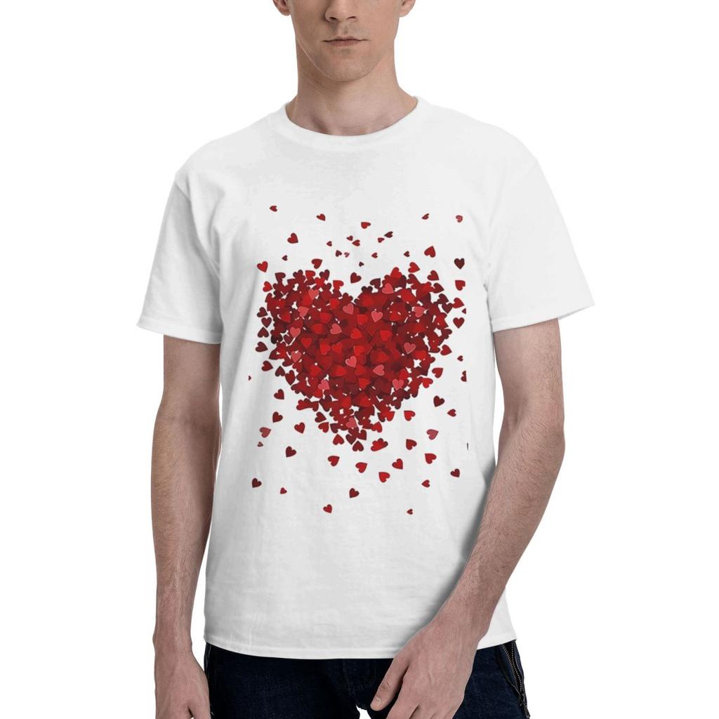 Retro Red Heart Fashion 3D 100 Cotton Casual Breathable Confortable Tshirt Mens TShirts Tshirts Men