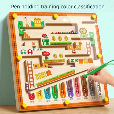 Montessori Toys, Magnetic Color and Number Maze, Wooden Toys for Kids Ages 2 To 8, Fine Motor Skills Toys for Boys and Girls