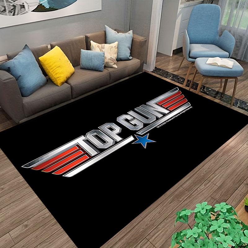 Top Gun Logo Carpet Design Suitable As a Non-slip Mat for the Living Room or Bedroom Sofa