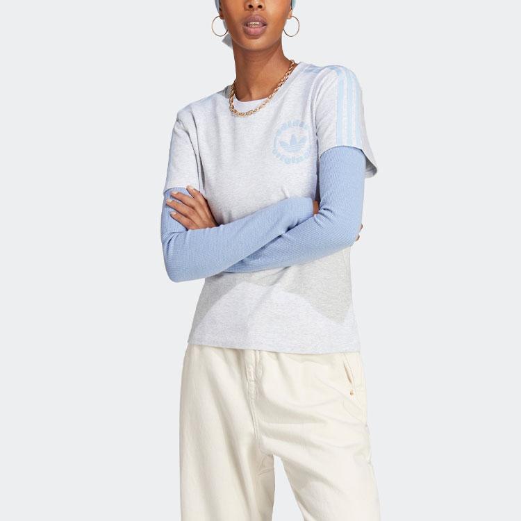 Adidas Originals Trefoil Graphic Tee With Logo Embroidery Women Tops Light-Hemp-Gray IC7981