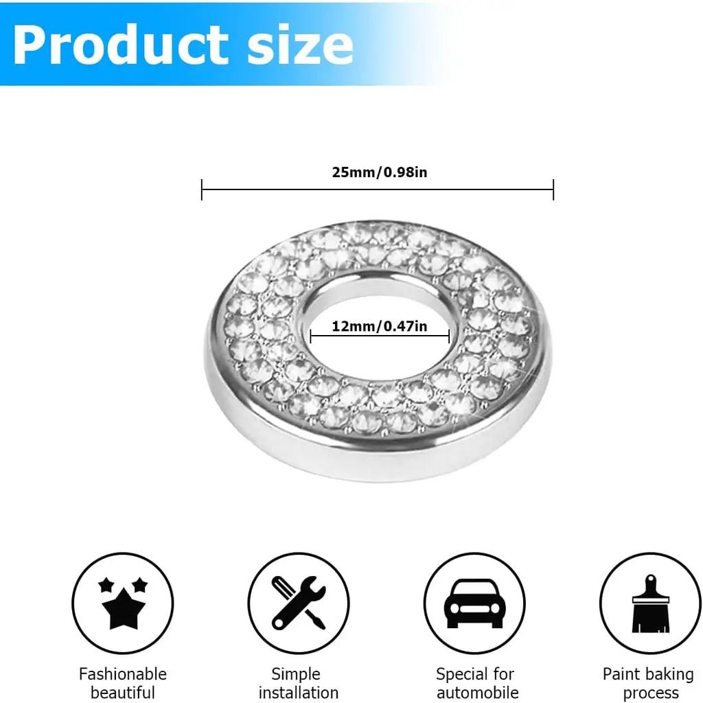 4pcs Sparkling Rhinestone Decals for Mercedes Benz E C Class Inner Door Lock Handle Pull Rod Bolt Cover