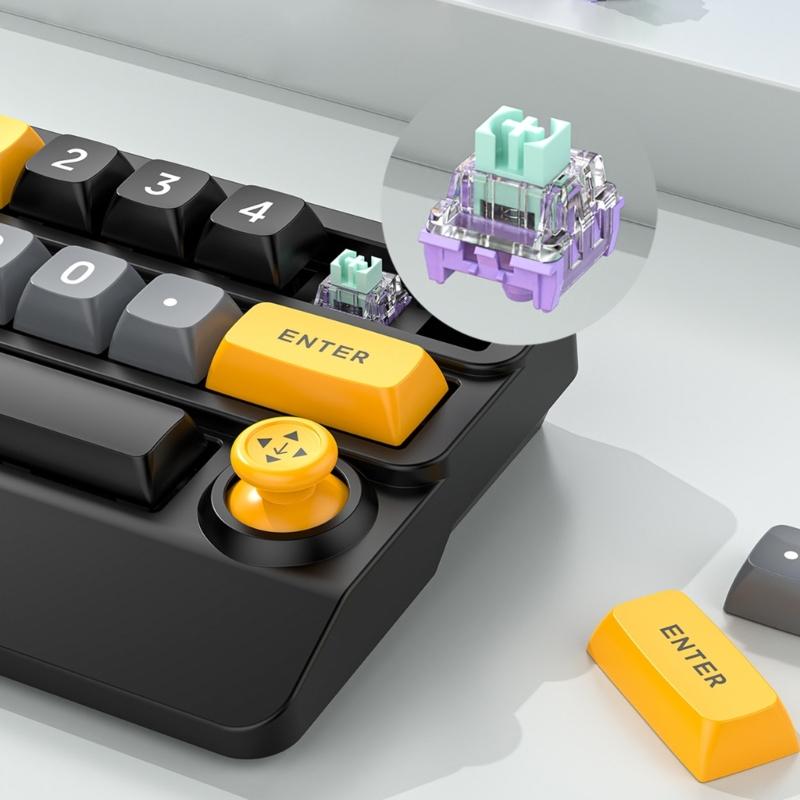Wireless Gaming Keyboard Macro Defined Joystick 15keys Gaming Keyboard with Color Lights Multiple Function
