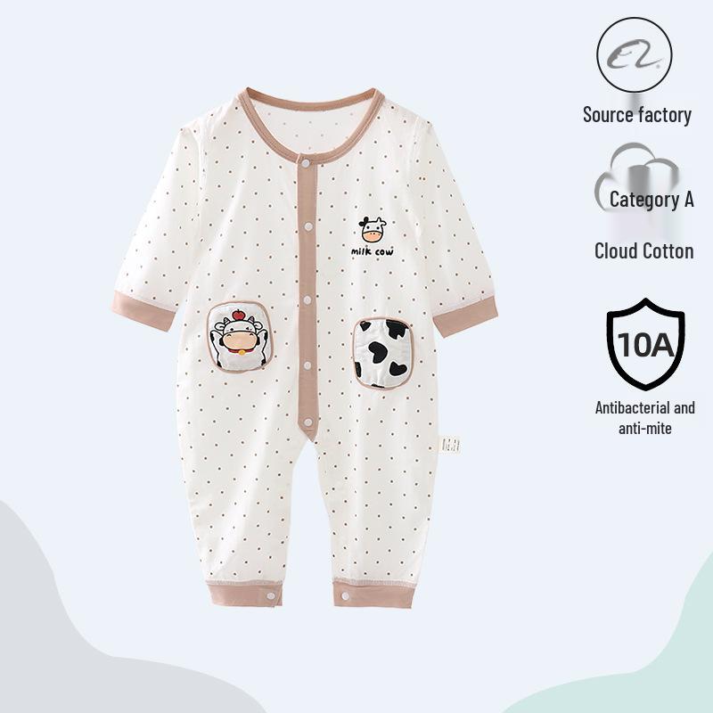 Unisex Baby Langarm Baumwoll-Strampler - Sommer Krabbel- & Hausanzug