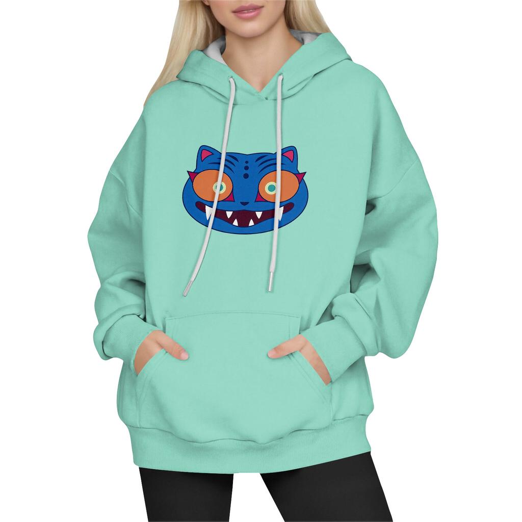 Women's Fashion Long-Sleeve Pullover Hoodie with Fun Movie-Inspired Prints