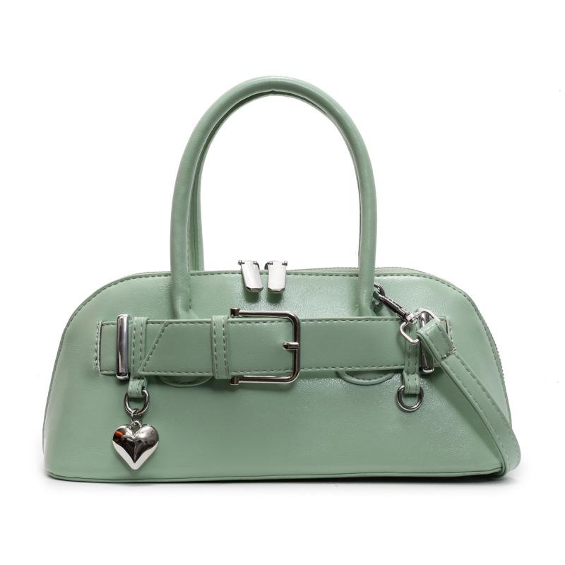 

Универсальная портативная сумка-багет для женщин 2025 года, новая сумка через плечо в иностранном стиле с простой текстурой и популярная сумка-мессенджер With pendant зелёный