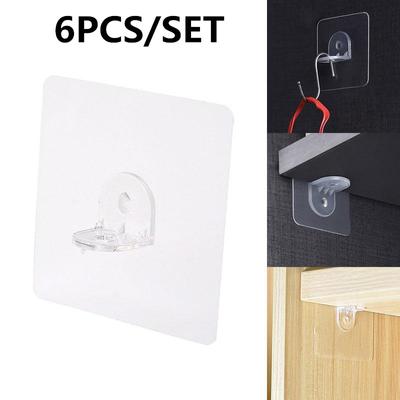 6PCS Self-adhesive Support Hooks for Home Kitchen Supplies
