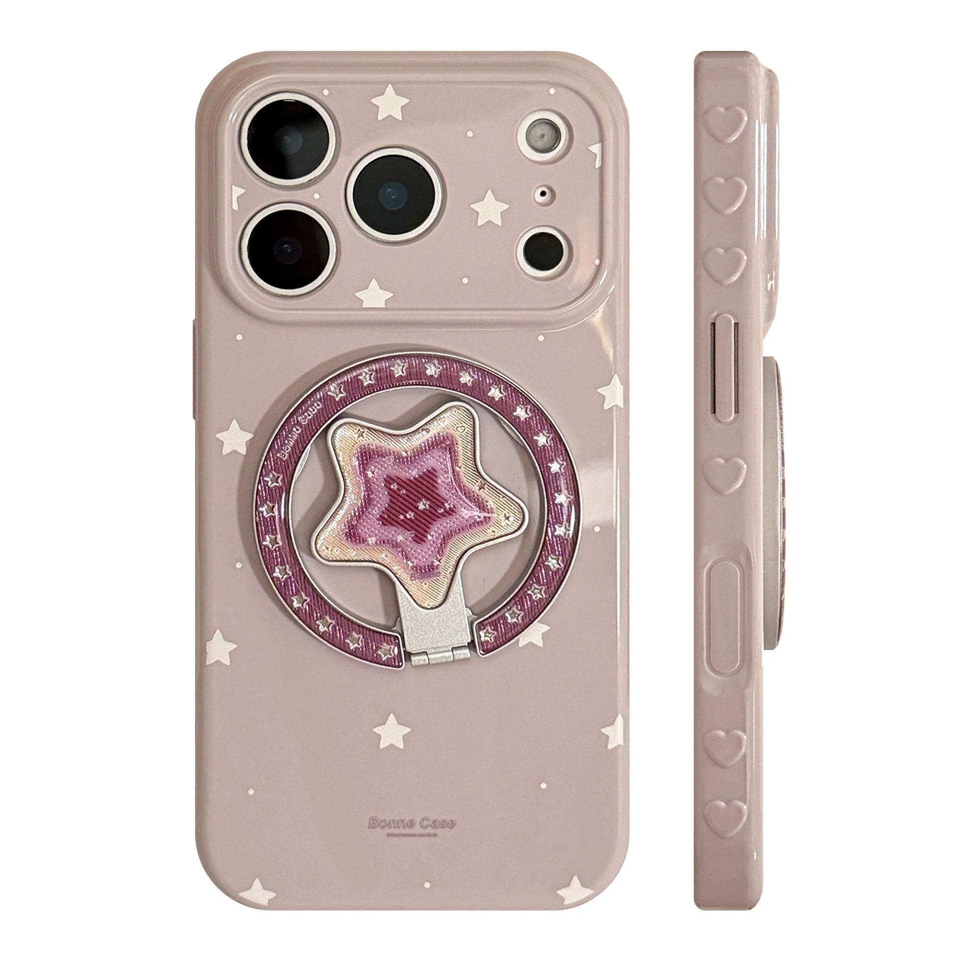 

Ретро Белый Звезда Сердце Подставка Чехол для Телефона для iPhone 16, iPhone 17, iPhone 17 Pro Max iPhone 11