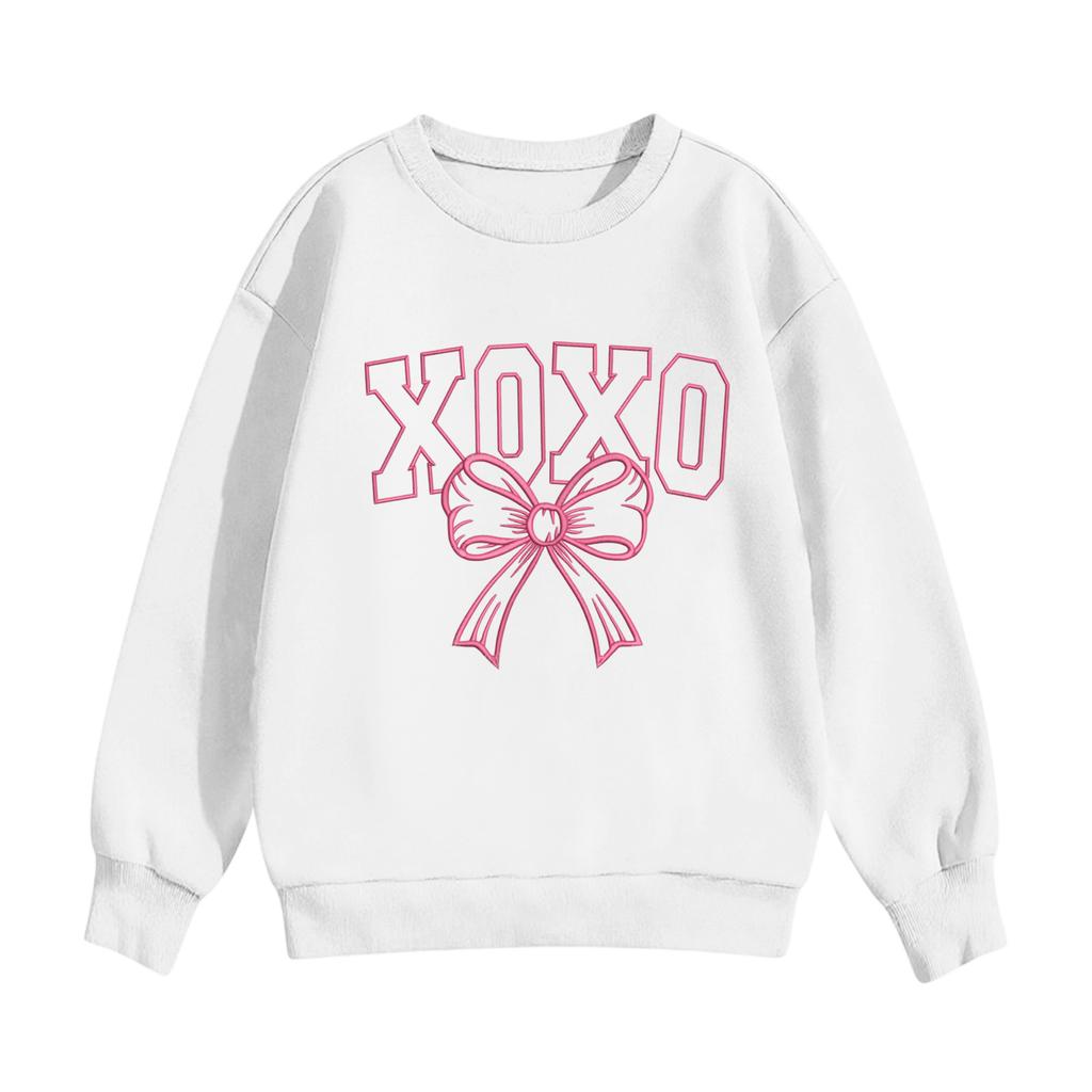 Children's Casual Round Neck Printed Pullover Long,sleeved Hooded Sweatshirt Top