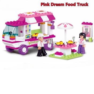 Building Block Toys Girls Dream Snack Car 102PCS Bricks  Friends Mobile Food Van Fit With Leading Brands