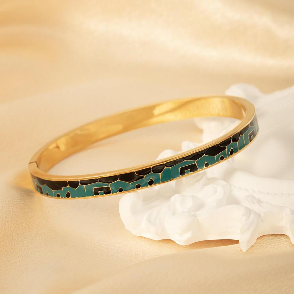 18k Gold-Plated Stainless Steel Open Bracelet - European & American Style, Light Luxury Women's Jewelry