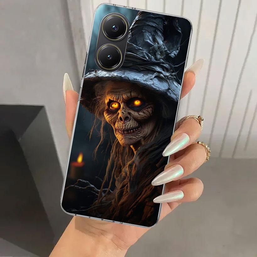Halloween Moon Witch Horror Phone Case for Xiaomi Poco X5 X6 X7 Pro F7 Ultra M7 Redmi 15 15C 13 13C 12 12C 10 10A 10C 9 9A 9C 9T
