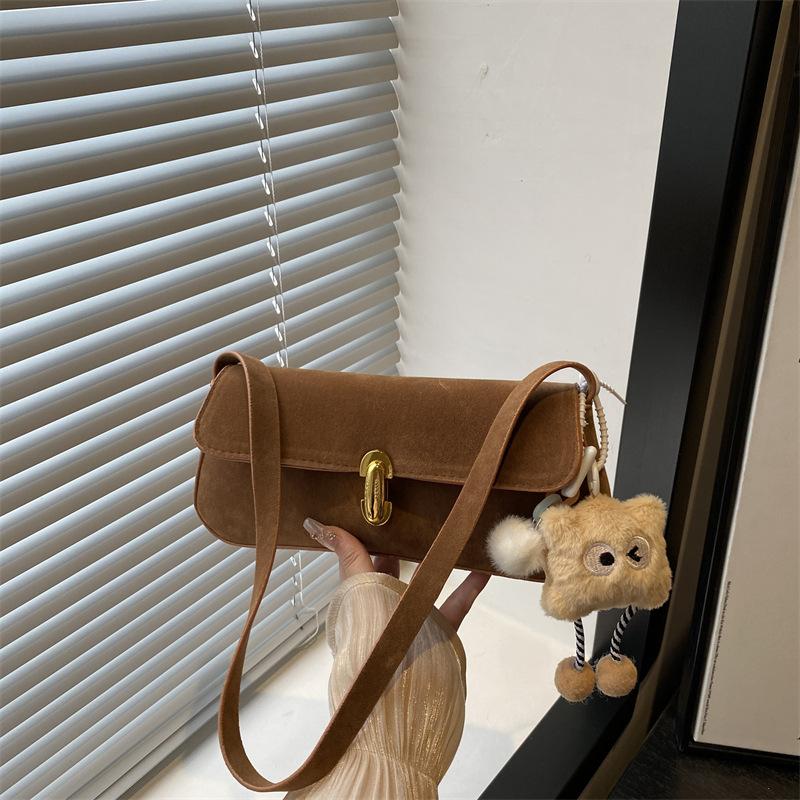 

Нишевая сумка подмышку женская новая летняя женская сумка модная и красивая модная сумка через плечо замок маленькая квадратная сумка Without pendant коричневый