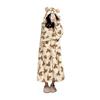 [Harebi] Wearable Blanket, Room Wear, Women's, Fluffy, Wearable Blanket, Loungewear, Long Length, Pajamas, Gown, Long Sleeve, Hooded, Cute, Big